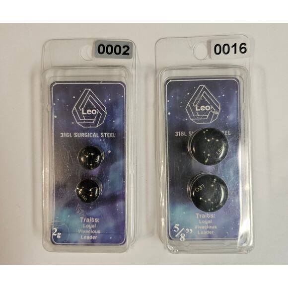 LEO Constellation Zodiac Ear Jewelry Plug 316L Surgical Steel Bundle Lot of 7 - Picture 3 of 6